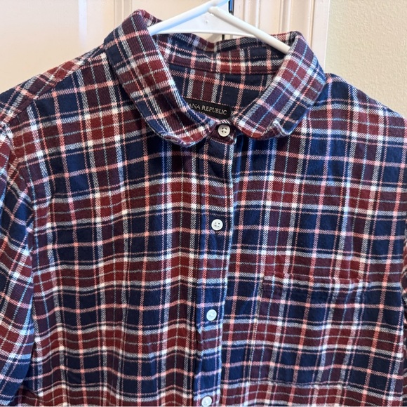 Banana Republic Women’s Plaid Flannel Long Sleeve Shirt Boyfriend Sz S - Picture 2 of 11